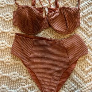 Shimmering Bronze Bikini Set